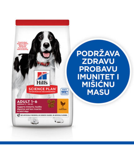Hill’s Science Plan Adult Medium - hrana za odrasle pse srednjih rasa sa piletinom (2.5kg, 14kg)
