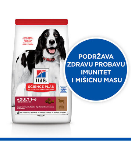 Hill’s Science Plan Medium Adult - hrana za odrasle pse srednjih rasa sa jagnjetinom i pirinčem (2.5kg, 14kg)