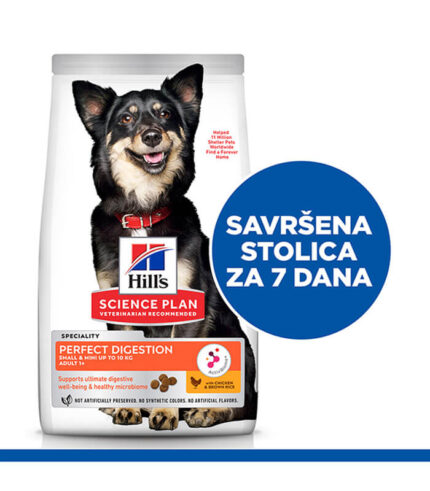 Hill’s Science Plan Perfect Digestion Small & Mini Adult 1+ - hrana za odrasle pse malih rasa sa piletinom i smeđim pirinčem (1.5kg, 6kg)