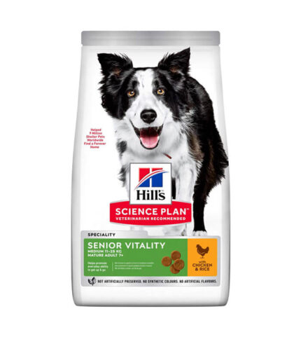 Hill’s Science Plan Senior Vitality Medium Mature Adult - hrana za starije pse srednjih rasa sa piletinom i pirinčem (14kg)