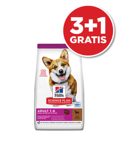 Hill’s Science Plan Small & Mini Adult - hrana za odrasle pse malih rasa sa jagnjetinom i pirinčem (6kg) 3+1 GRATIS