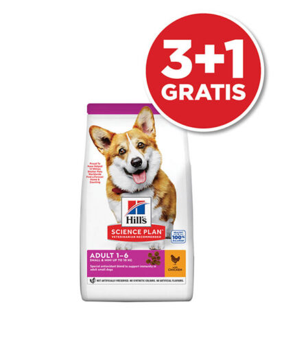 Hill’s Science Plan Small & Mini Adult - hrana za odrasle pse malih rasa sa piletinom (10kg) 3+1 GRATIS