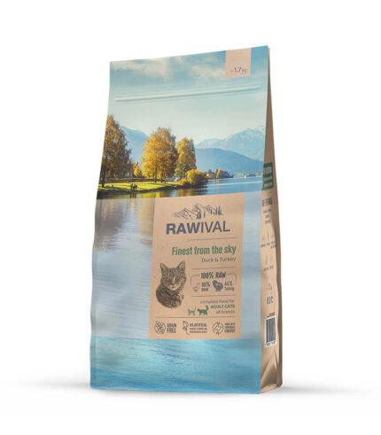 RAWIVAL Finest From the Sky Adult Cat - pačetina i ćuretina za odrasle mačke 1.7kg