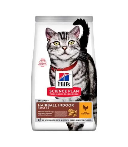 Hill’s Science Plan Adult Hairball Indoor - hrana za odrasle kućne mačke sa piletinom protiv nakupljanja progutane dlake (1.5kg)