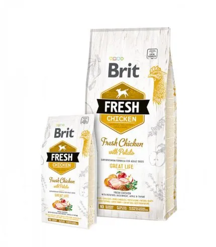 Brit Fresh Chicken with Potato Adult Great Life - hrana sa svežom piletinom za odrasle pse