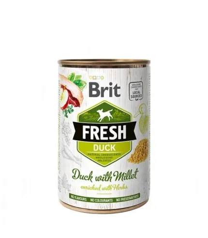 Brit Fresh Duck with Millet - vlažna hrana za pse sa pačetinom i prosom (400g)